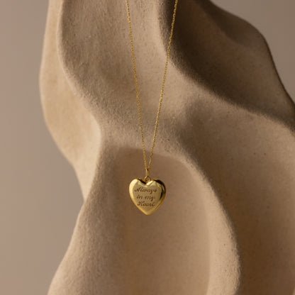 Handwriting Heart Locket Necklace