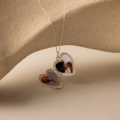 Handwriting Heart Locket Necklace