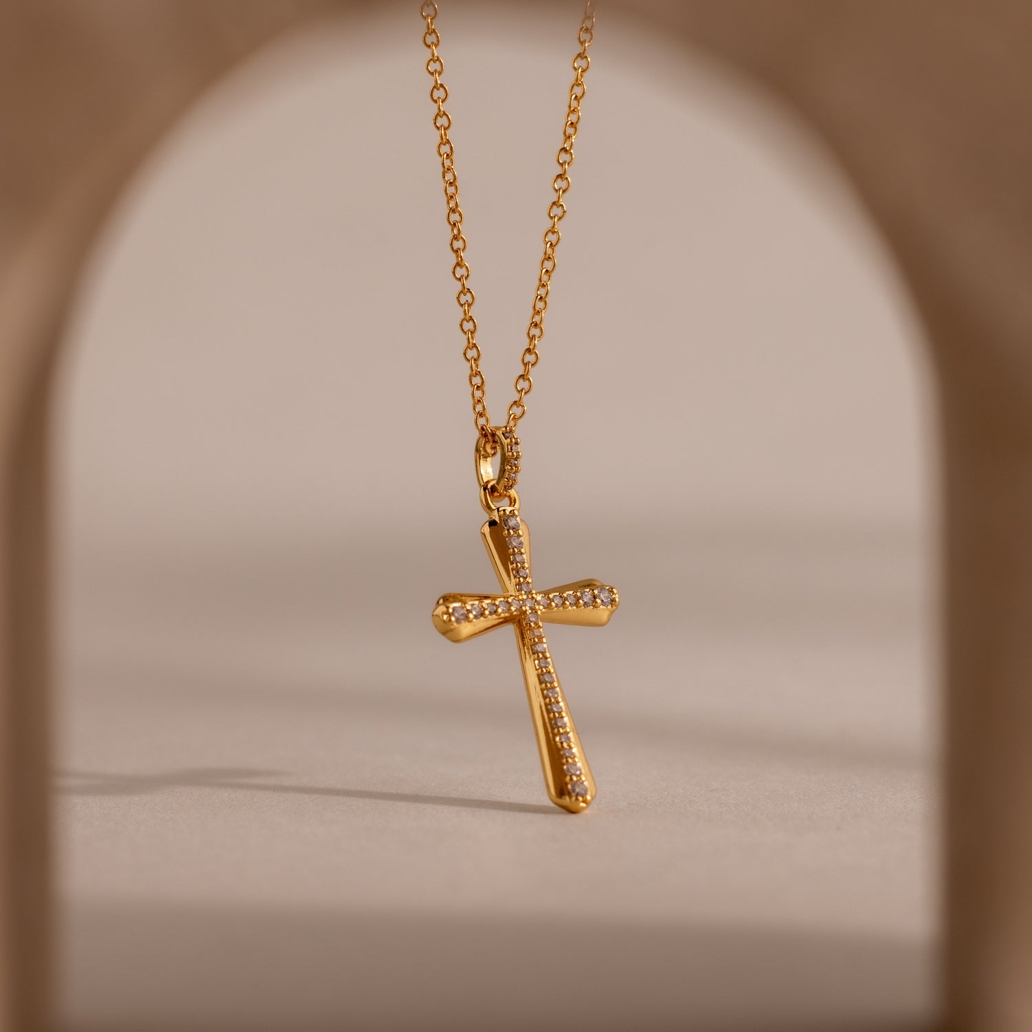 Solace Pave Cross Necklace
