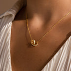 Interlocking Opal Inlay Necklace and Bracelet Set