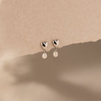 Heart Pearl Drop Earrings
