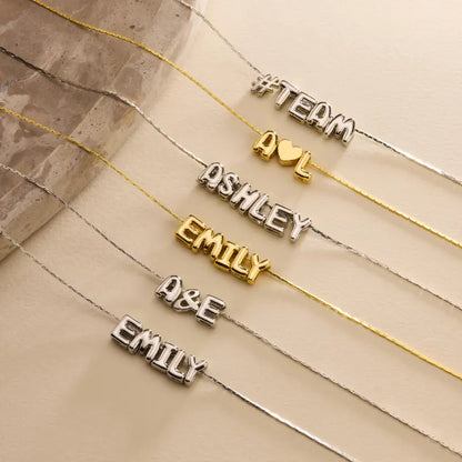 Personalized Tiny Balloon Initial Name Necklace