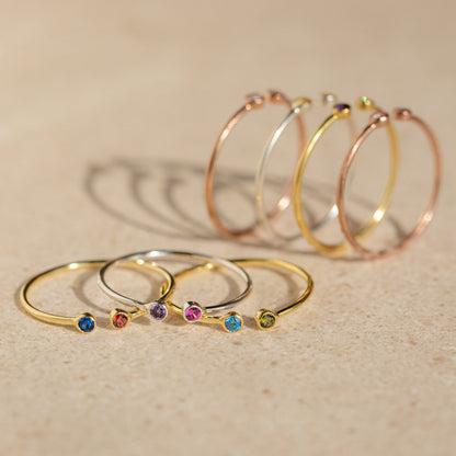 Tiny Dual Birthstone Ring
