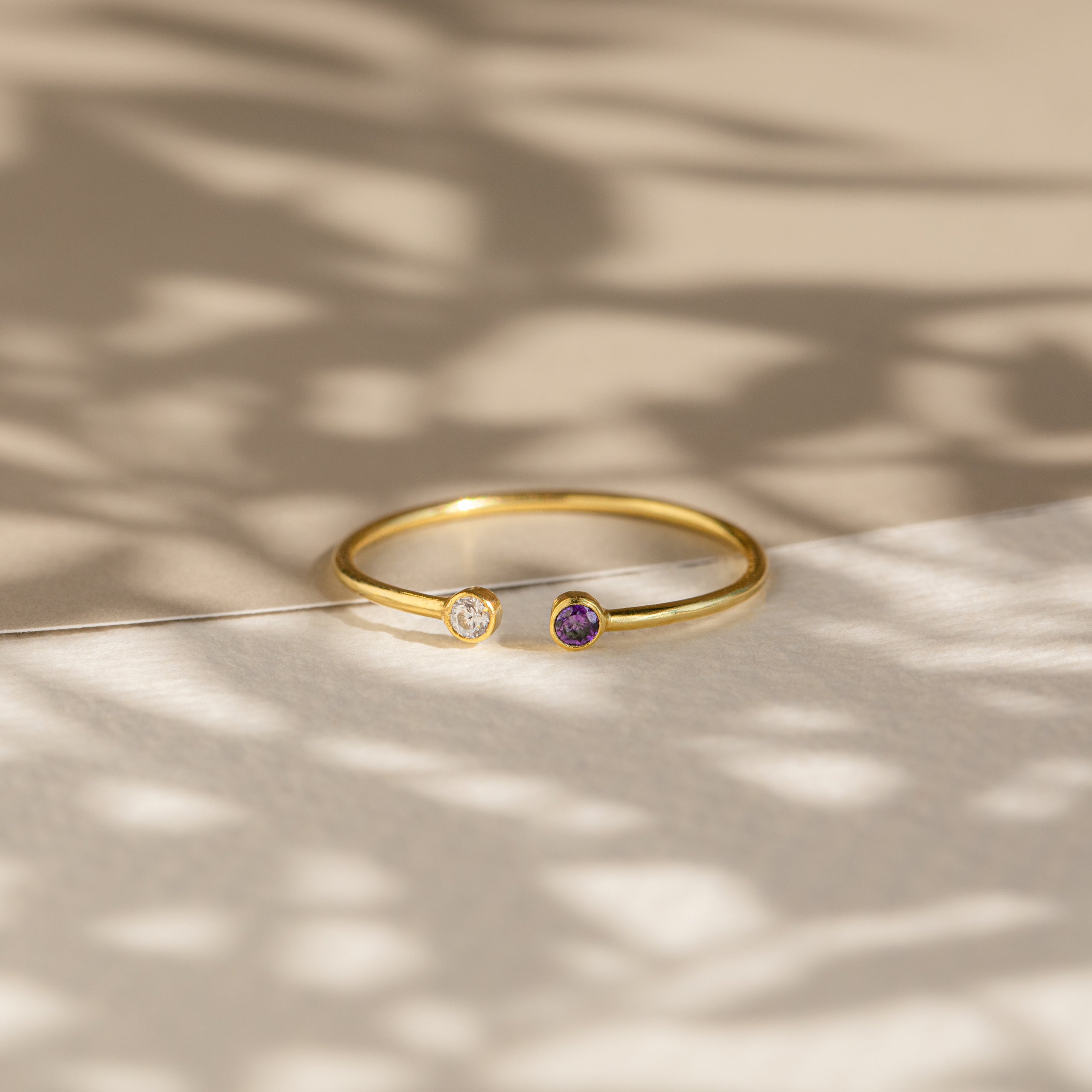 Tiny Dual Birthstone Ring