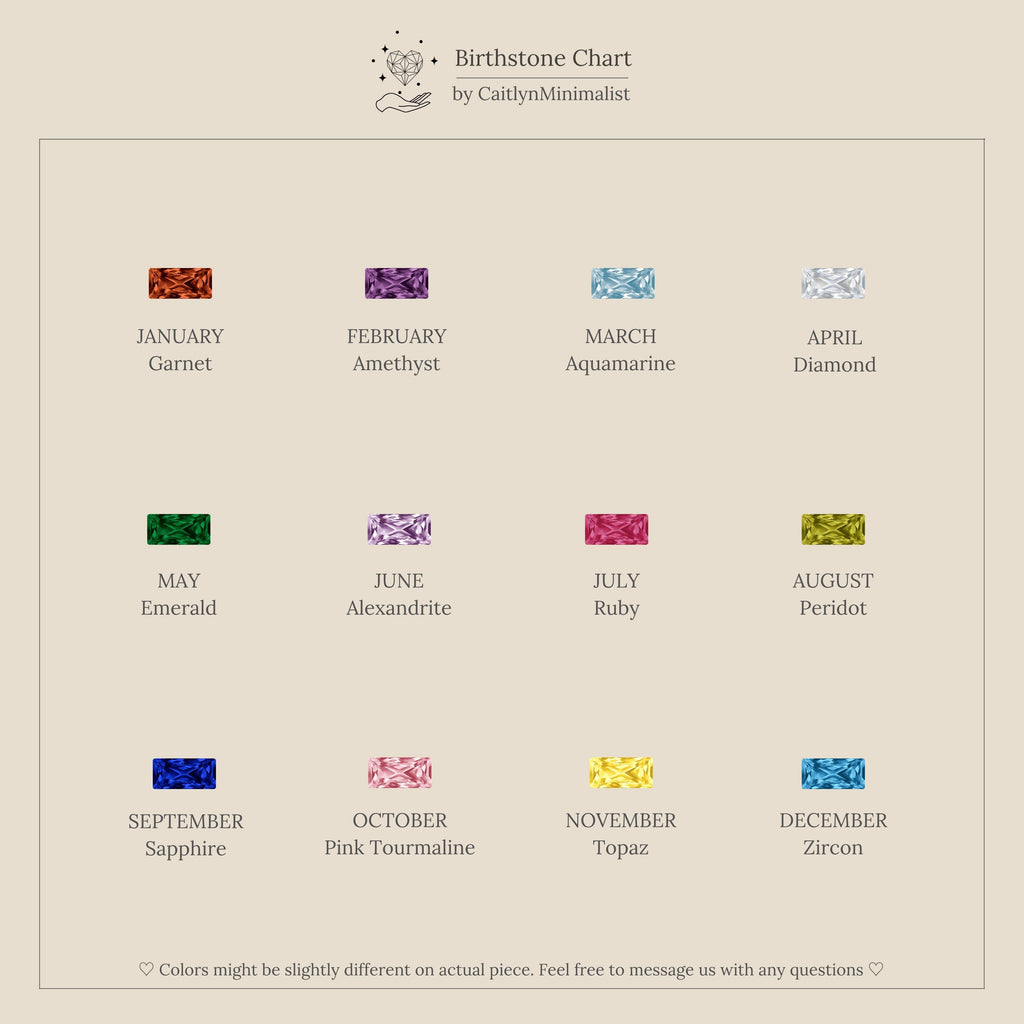 Staggered Baguette Birthstone Huggies