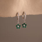 Malachite Blossom Drop Huggies