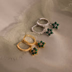 Malachite Blossom Drop Huggies
