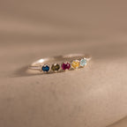 Woven Multiple Birthstone Ring