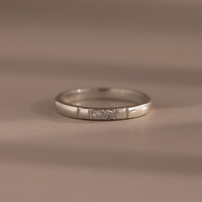 Diamond Morse Code Ring