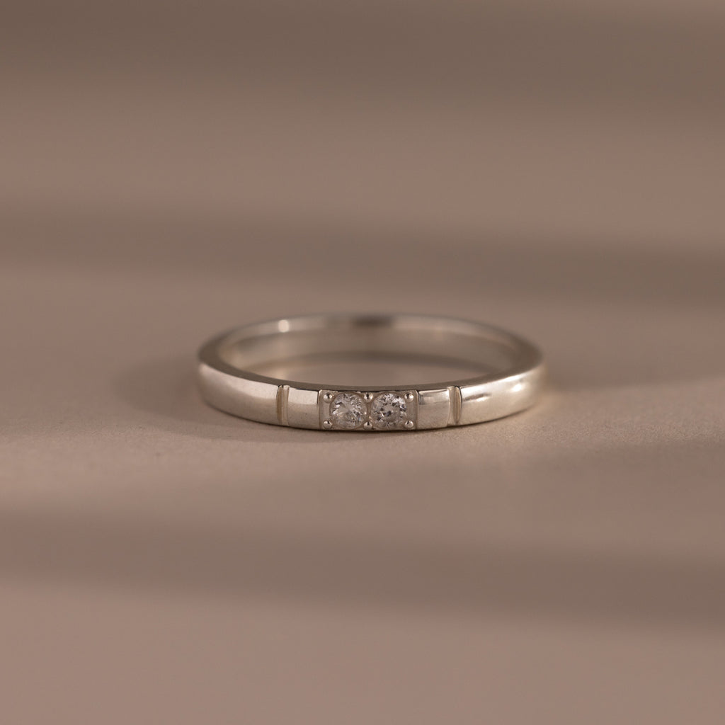 Diamond Morse Code Ring