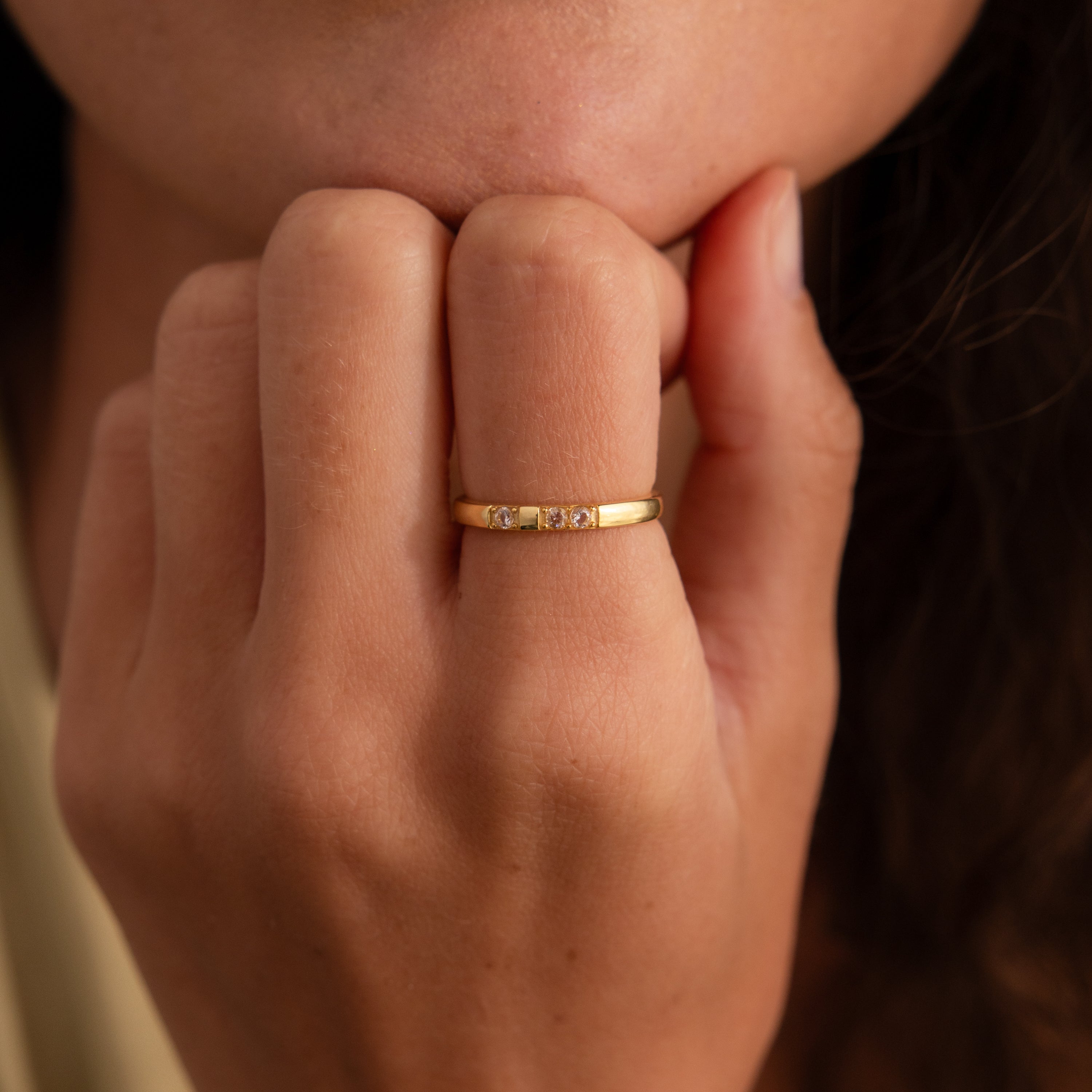Diamond Morse Code Ring