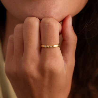 Diamond Morse Code Ring