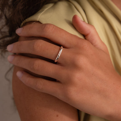 Diamond Morse Code Ring