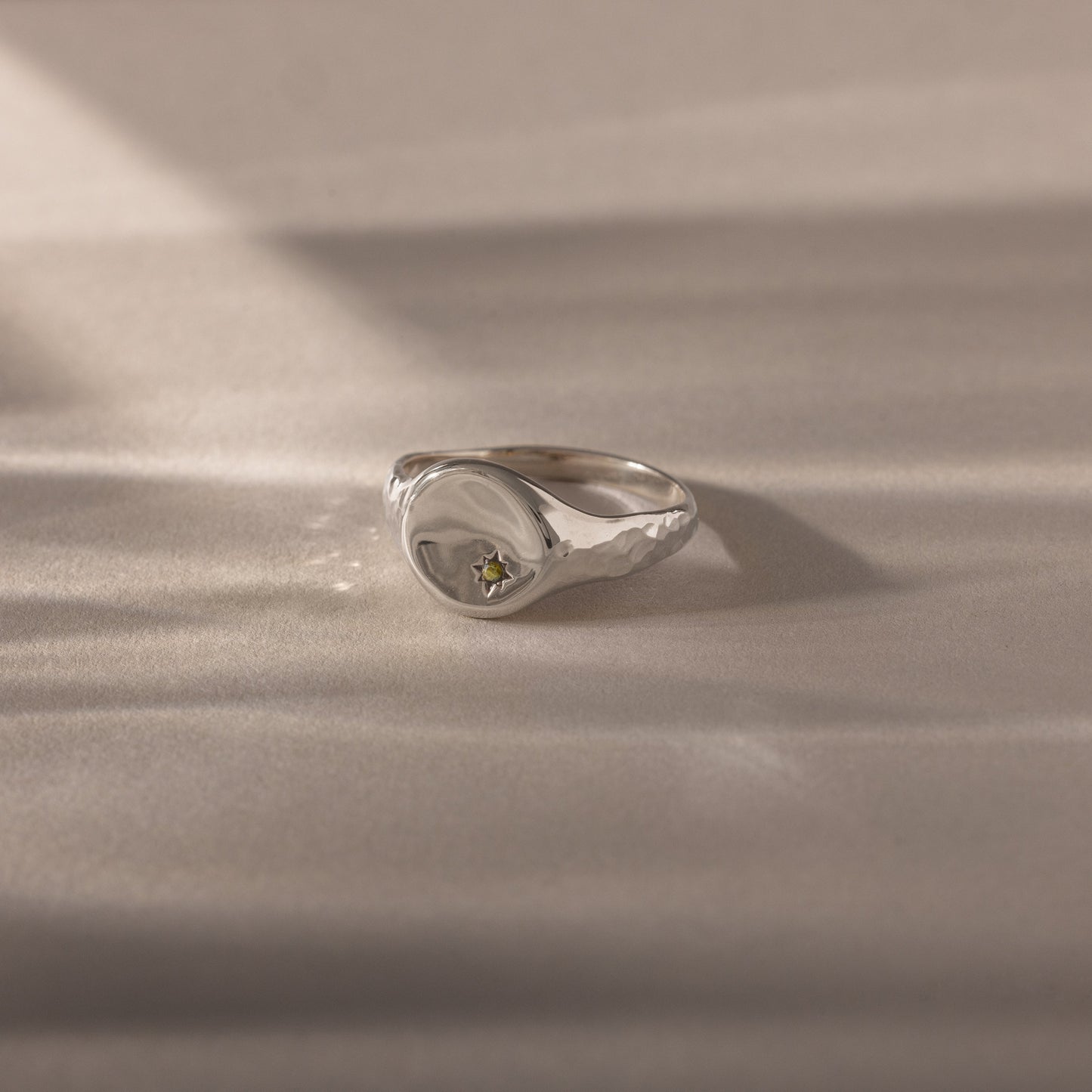 North Star Birthstone Signet Ring