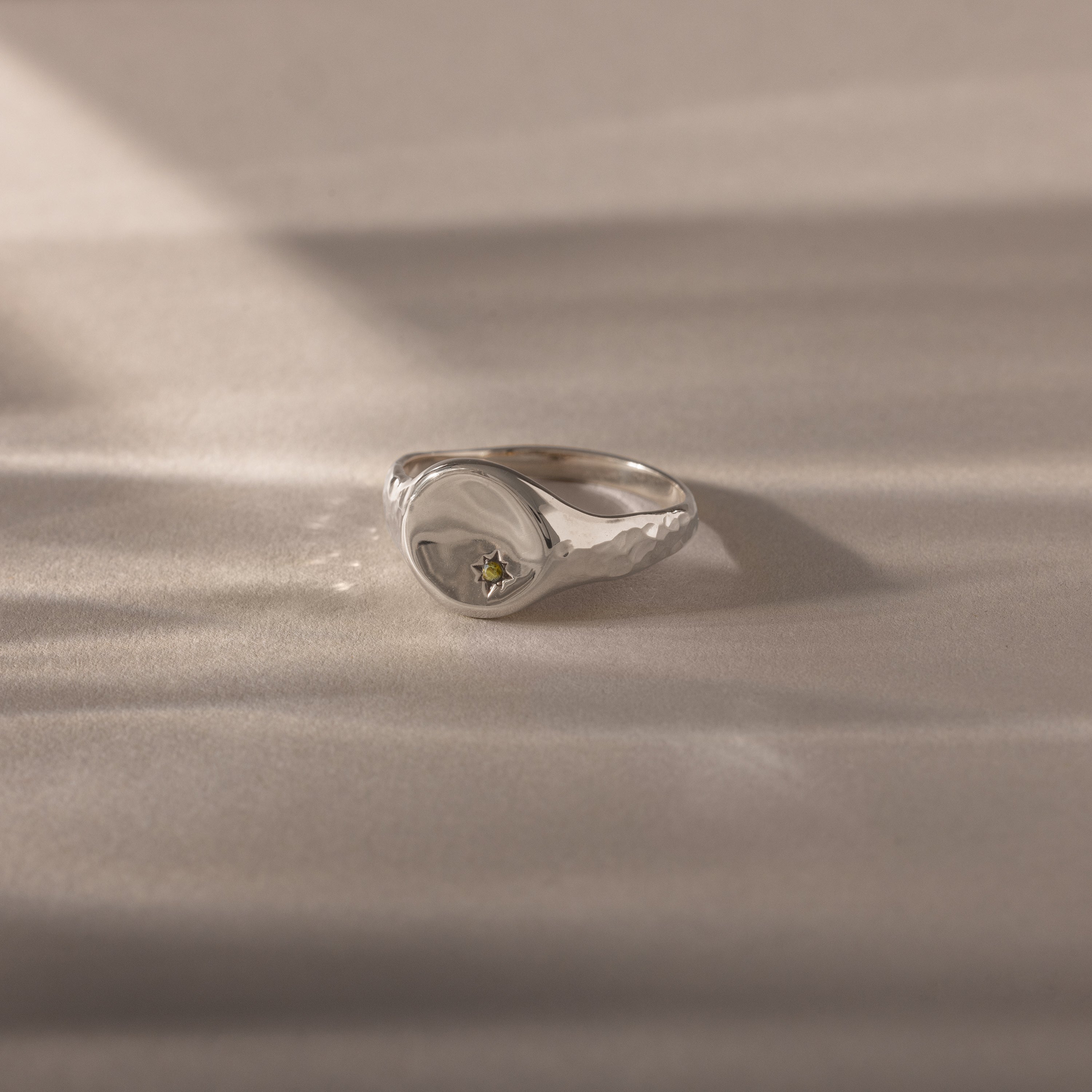 North Star Birthstone Signet Ring
