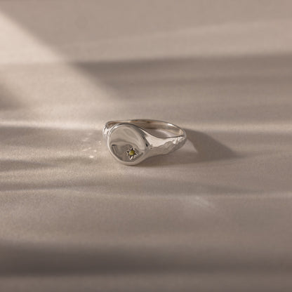North Star Birthstone Signet Ring