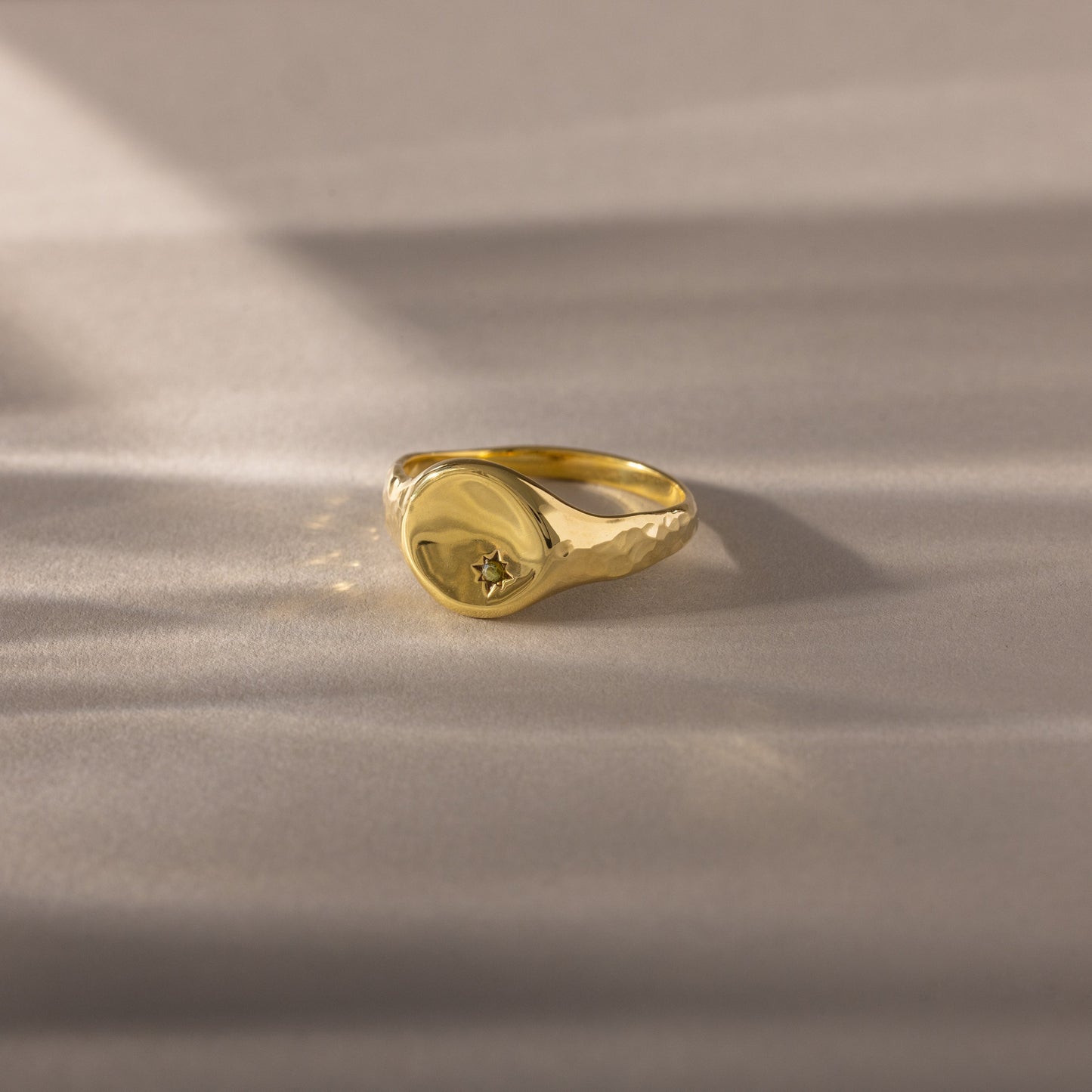 North Star Birthstone Signet Ring