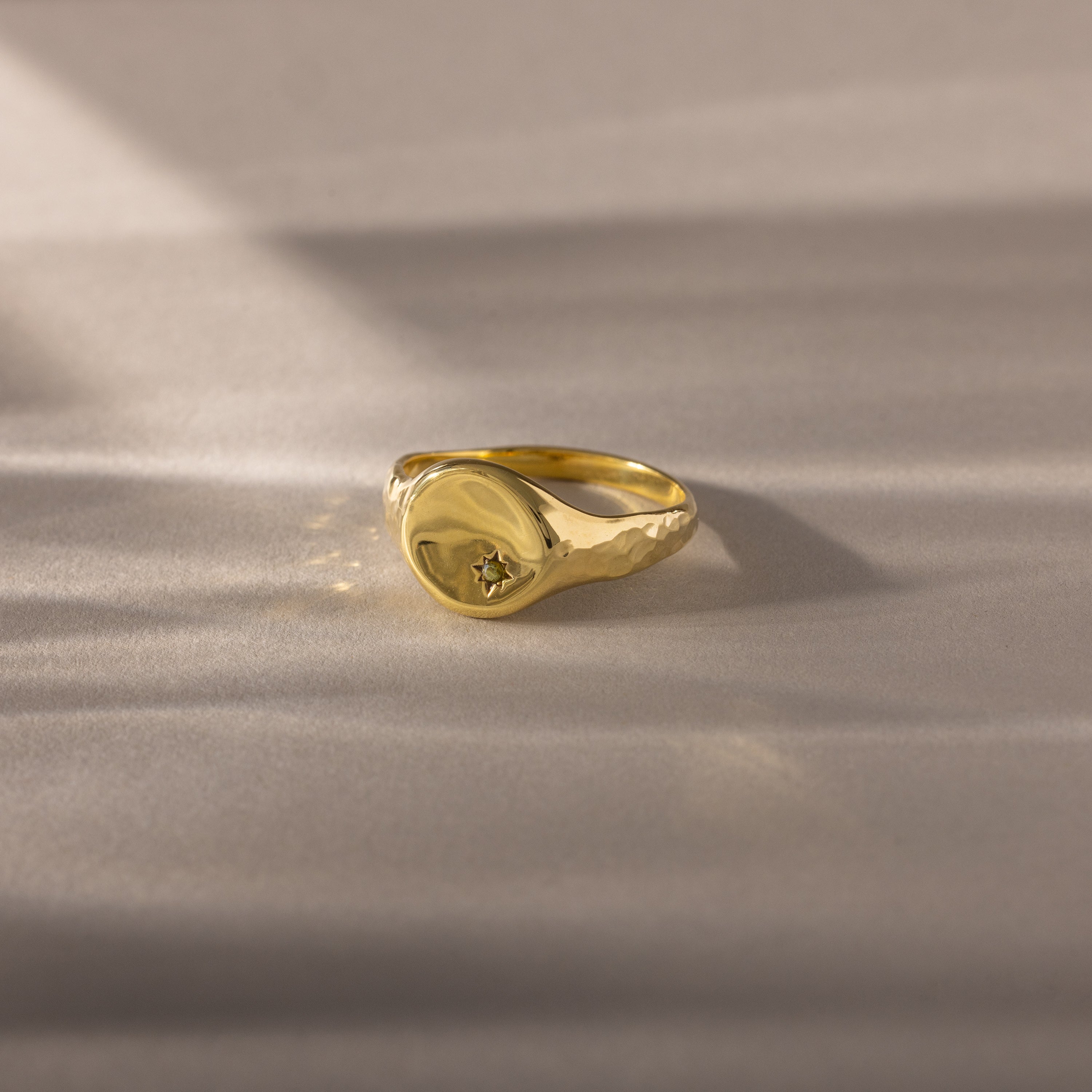 North Star Birthstone Signet Ring