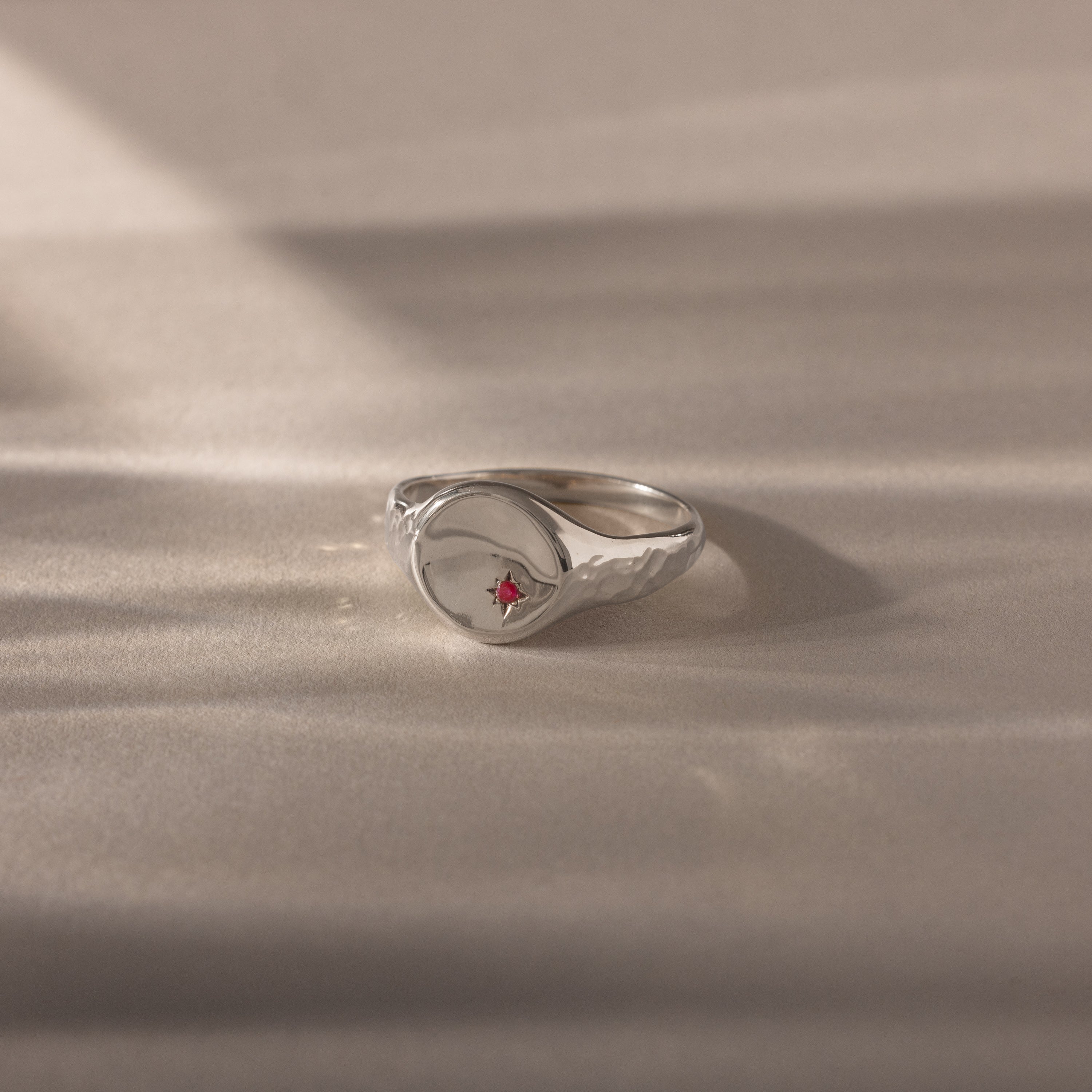 North Star Birthstone Signet Ring