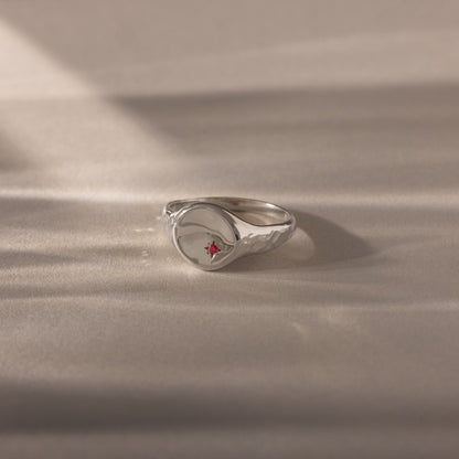 North Star Birthstone Signet Ring
