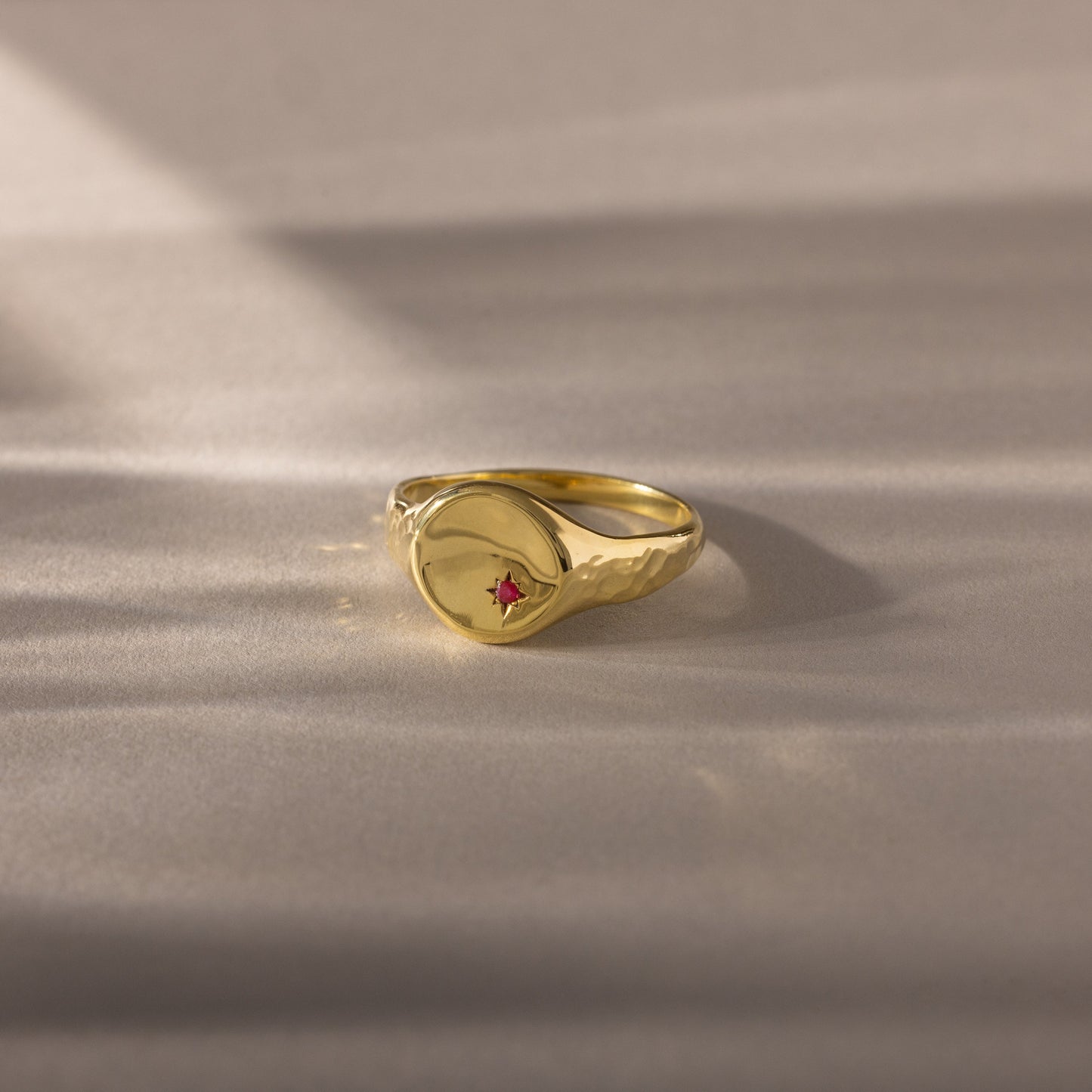 North Star Birthstone Signet Ring