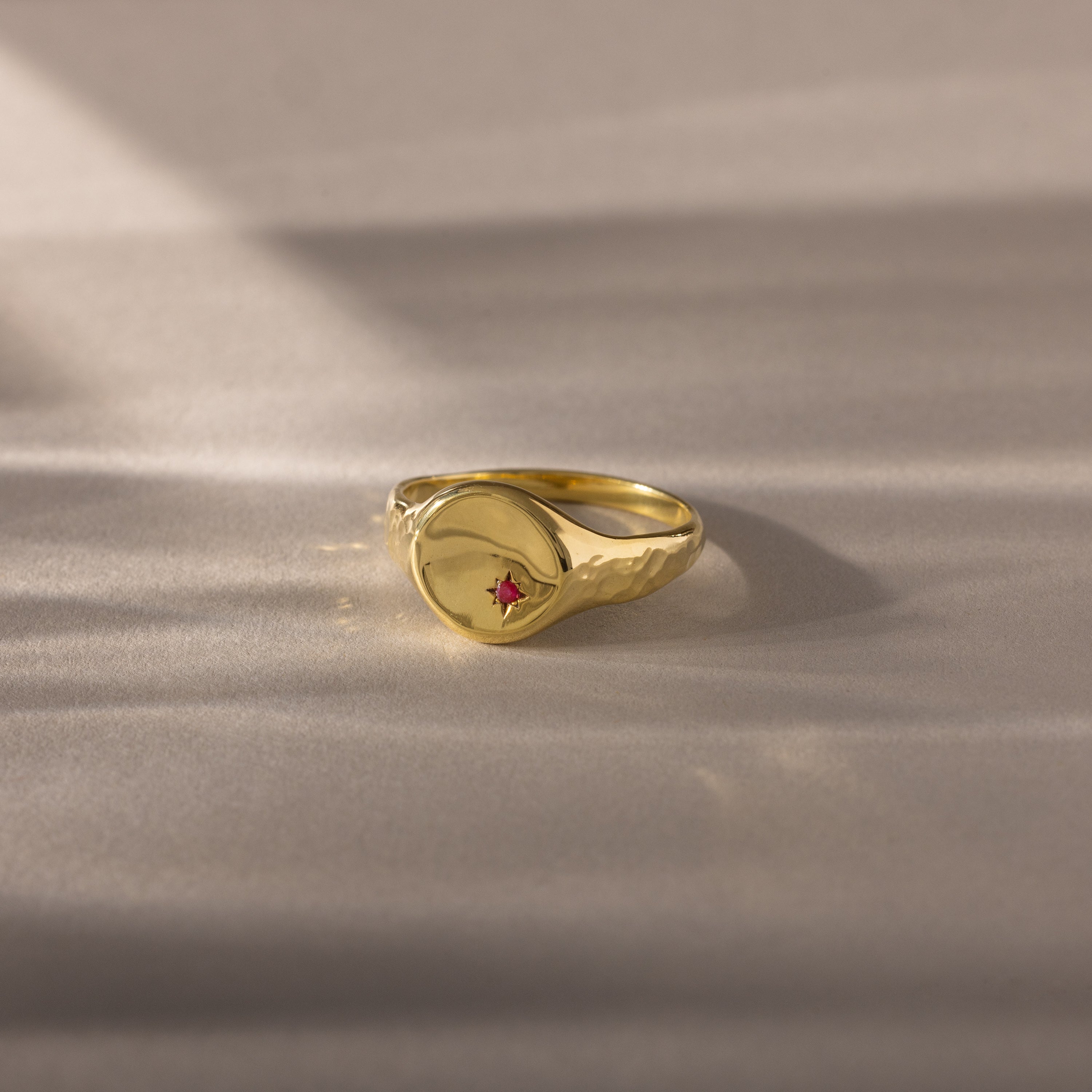 North Star Birthstone Signet Ring