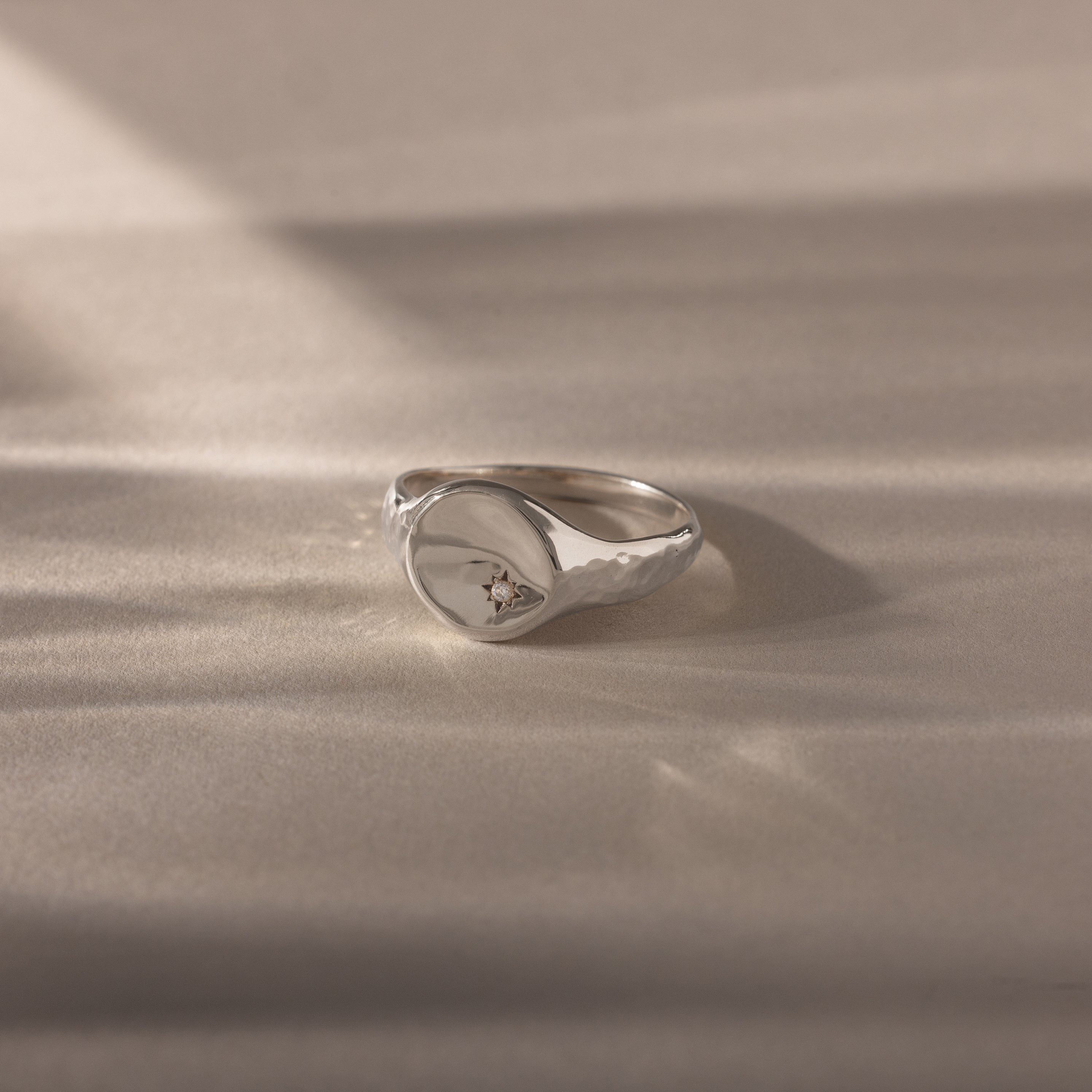 North Star Birthstone Signet Ring