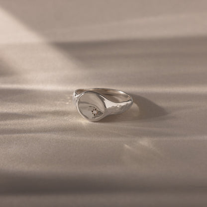 North Star Birthstone Signet Ring