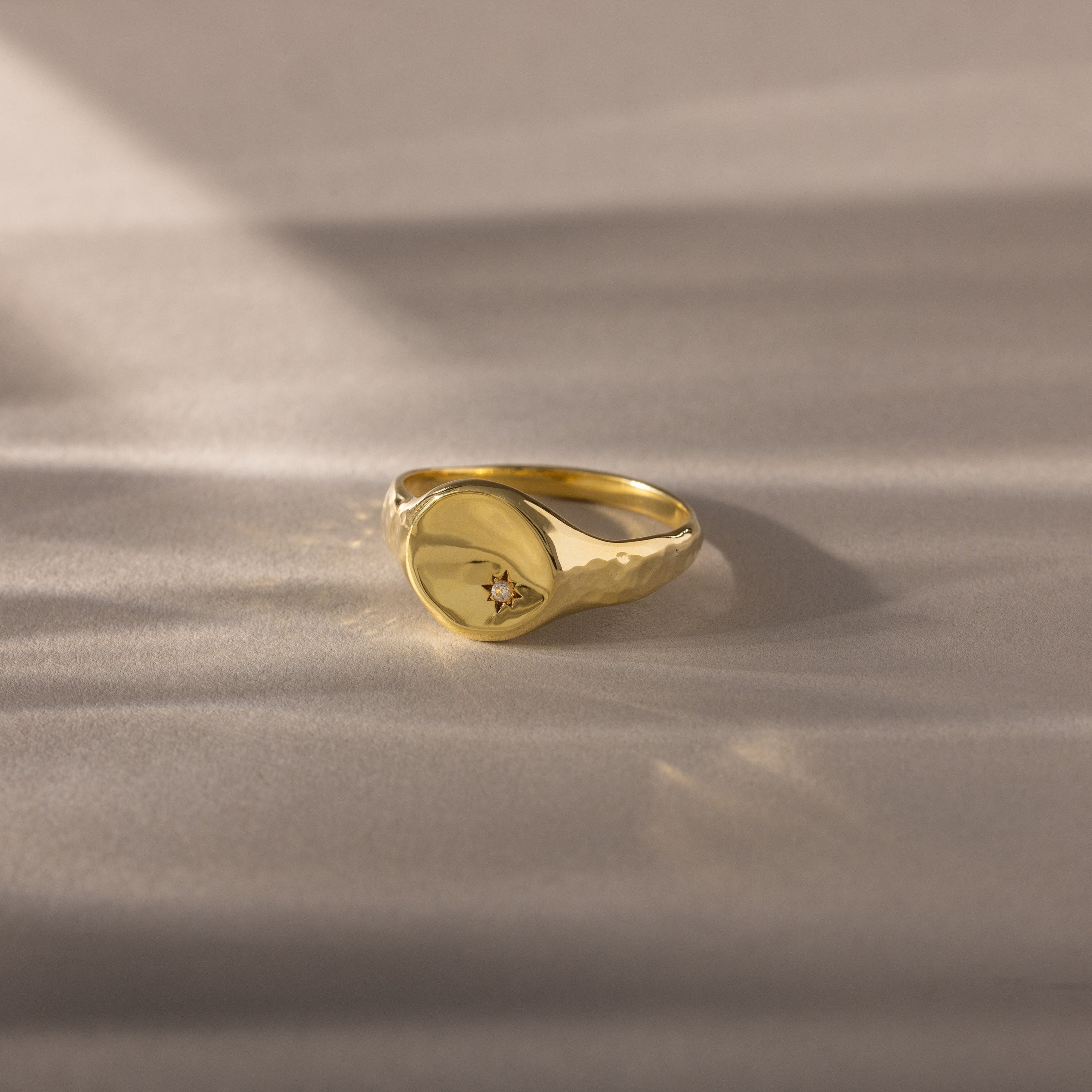 North Star Birthstone Signet Ring