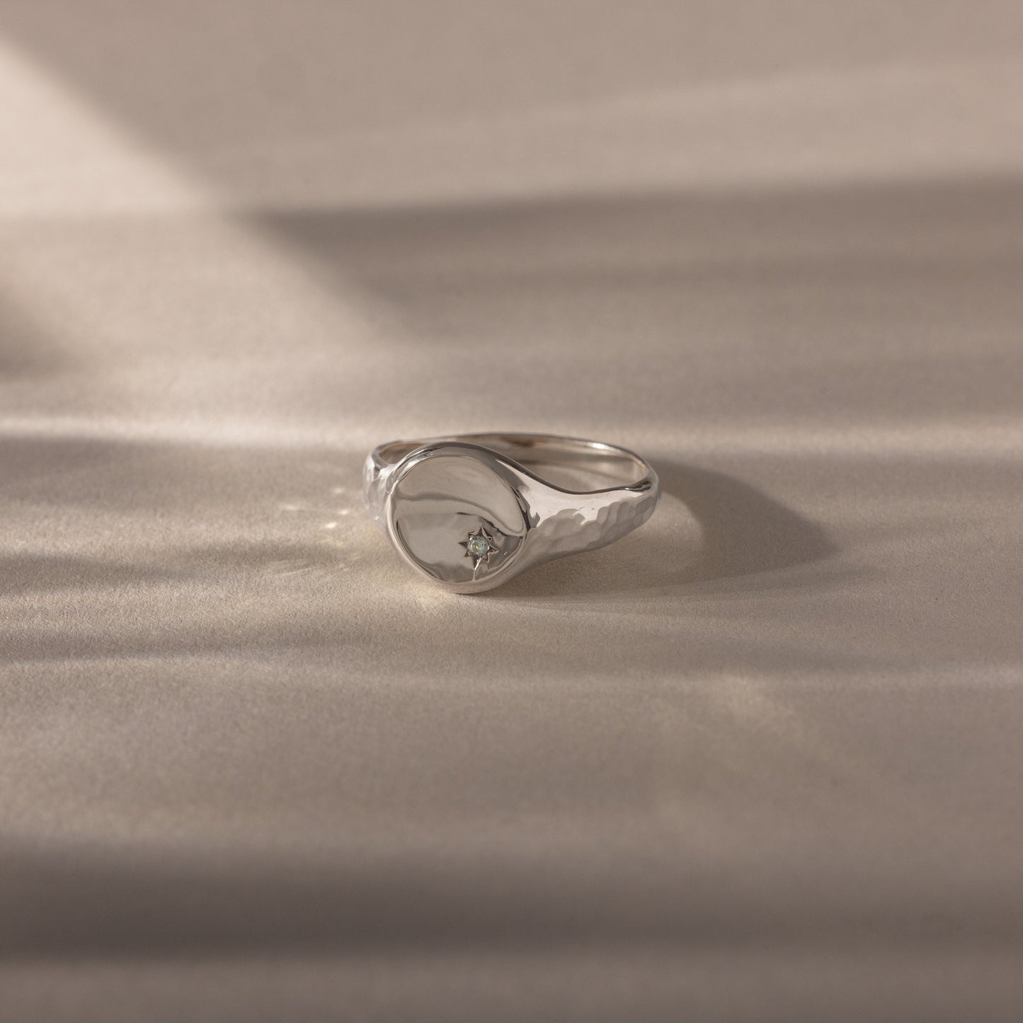 North Star Birthstone Signet Ring