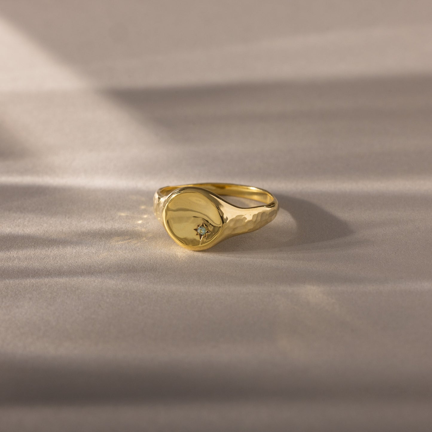 North Star Birthstone Signet Ring