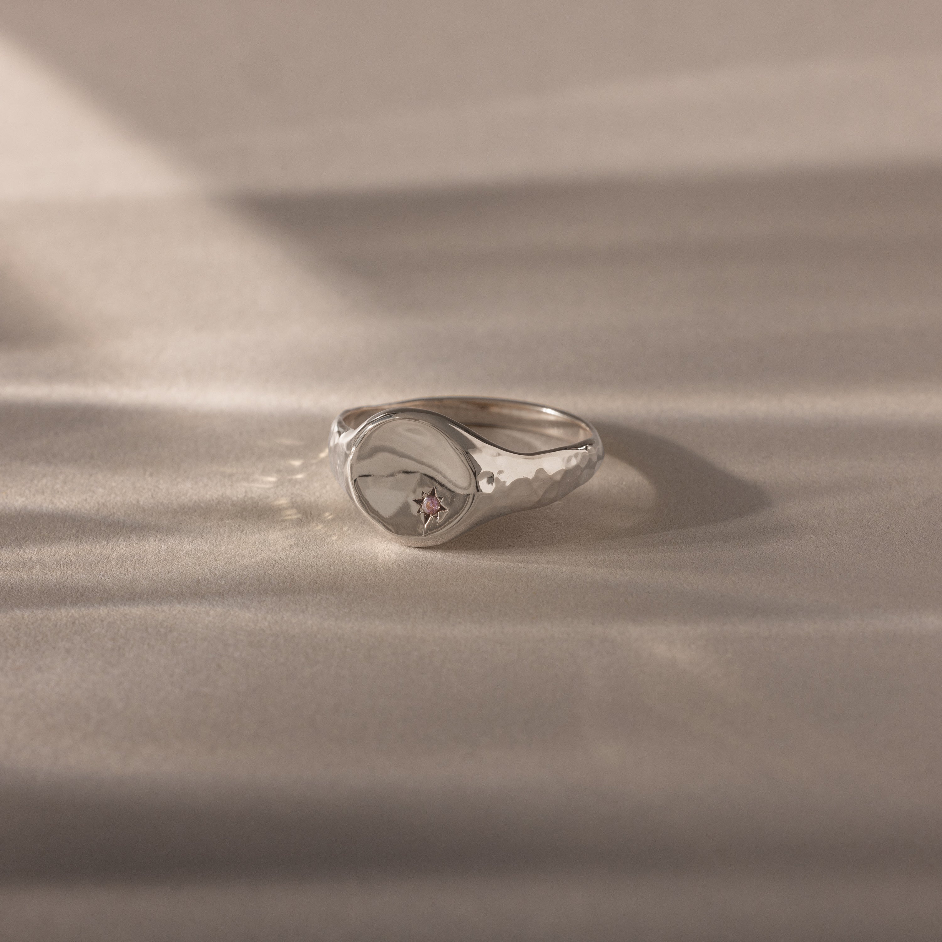 North Star Birthstone Signet Ring