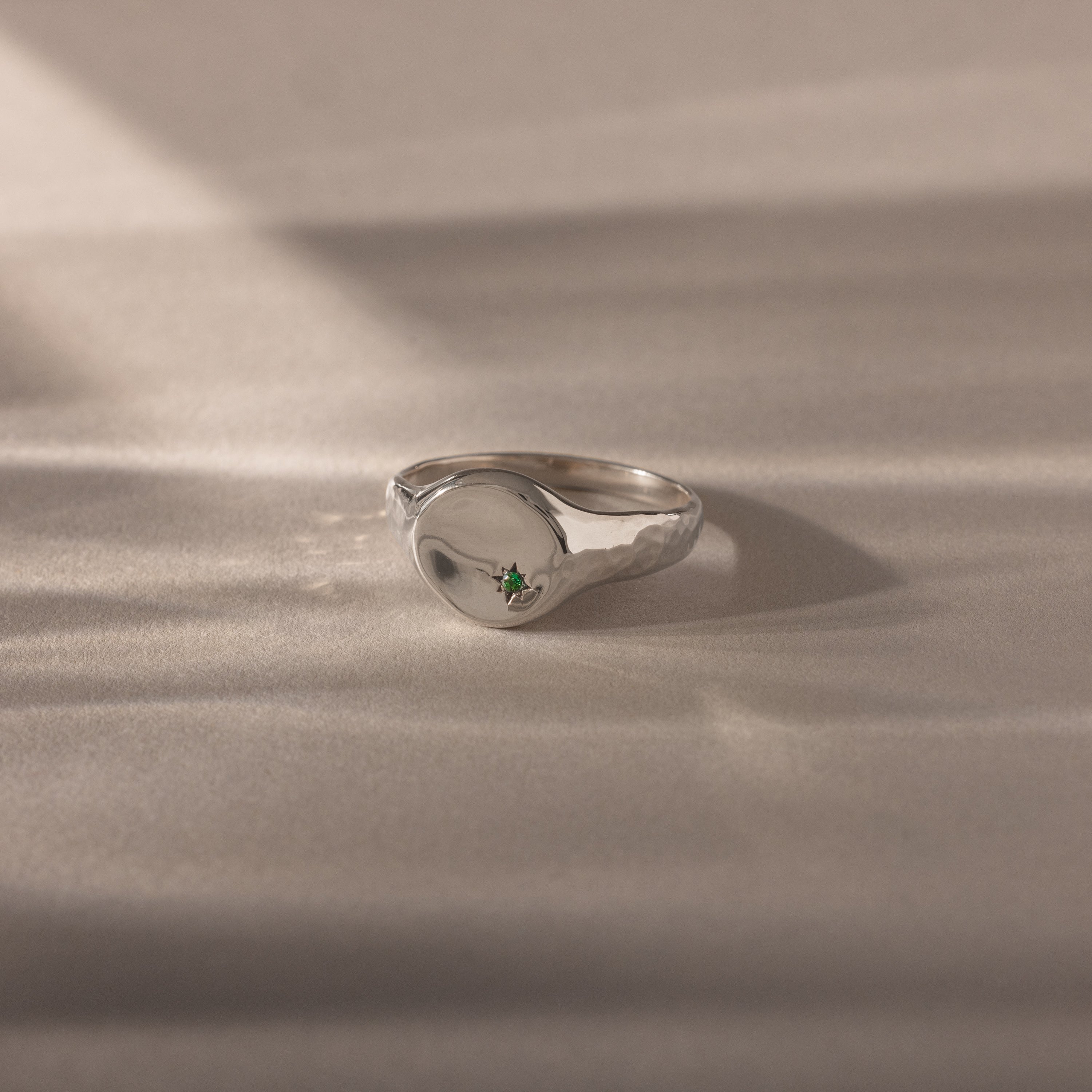 North Star Birthstone Signet Ring