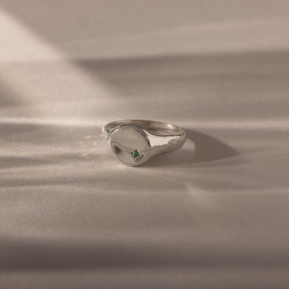 North Star Birthstone Signet Ring