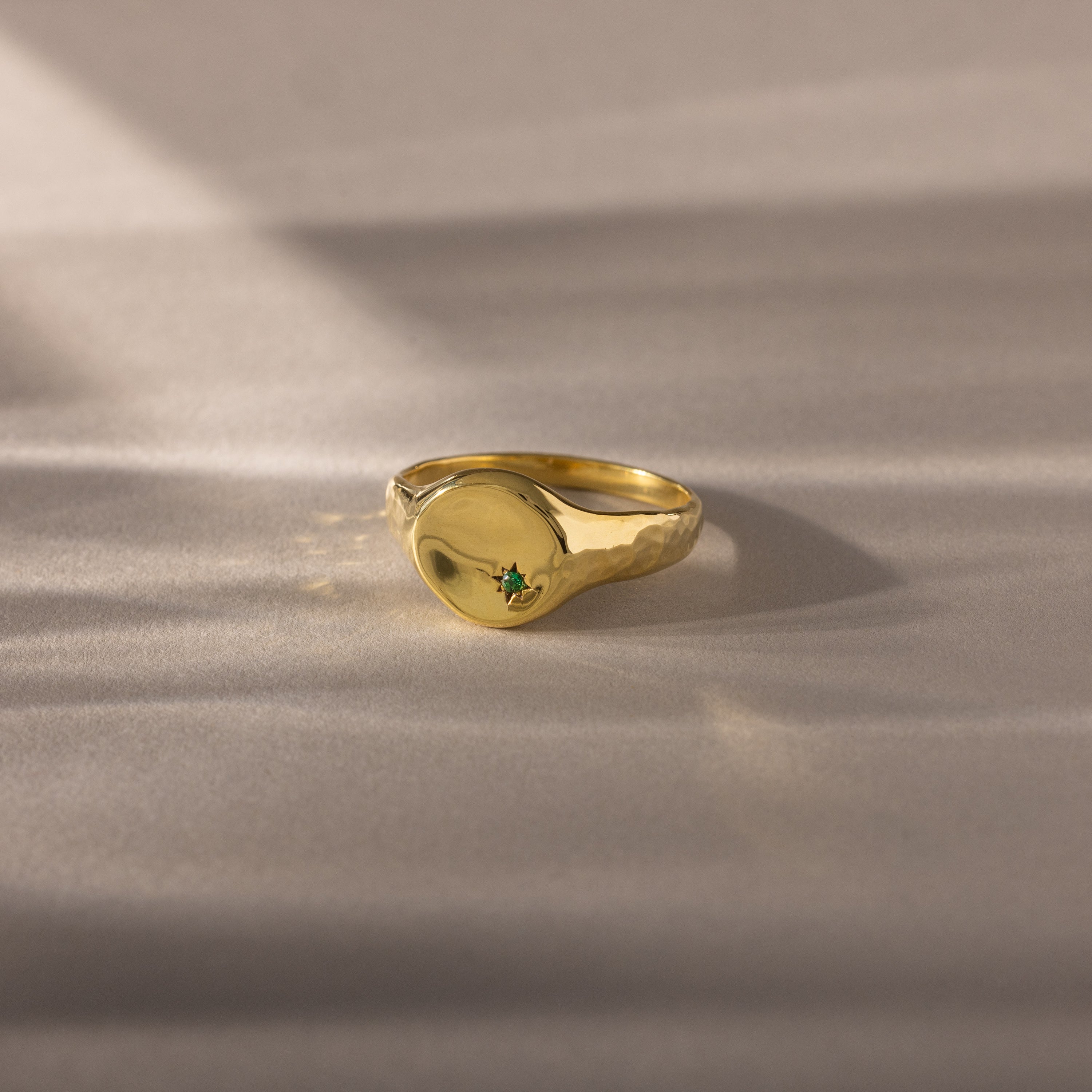 North Star Birthstone Signet Ring