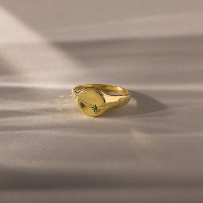 North Star Birthstone Signet Ring