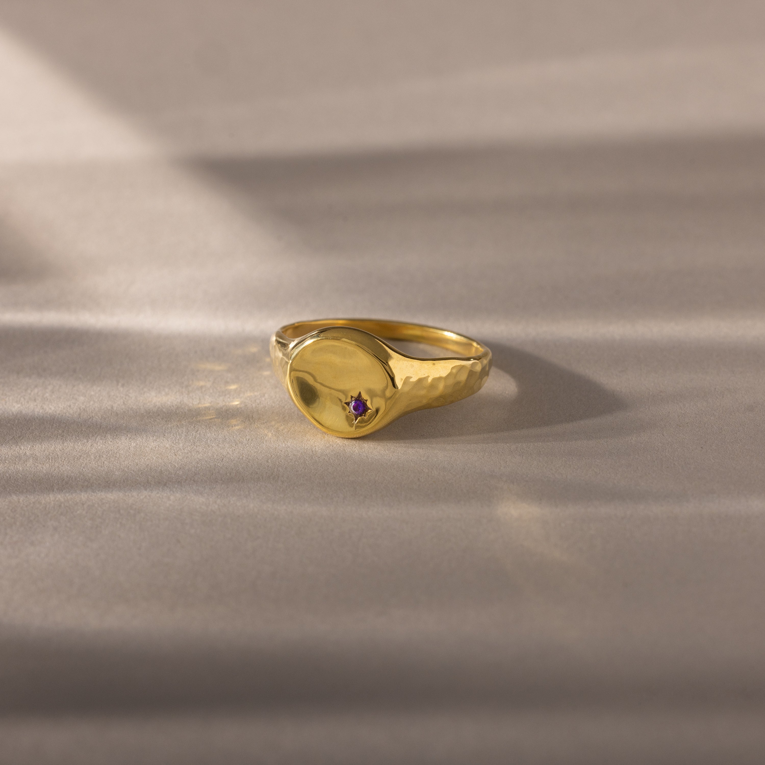 North Star Birthstone Signet Ring