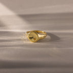 North Star Birthstone Signet Ring