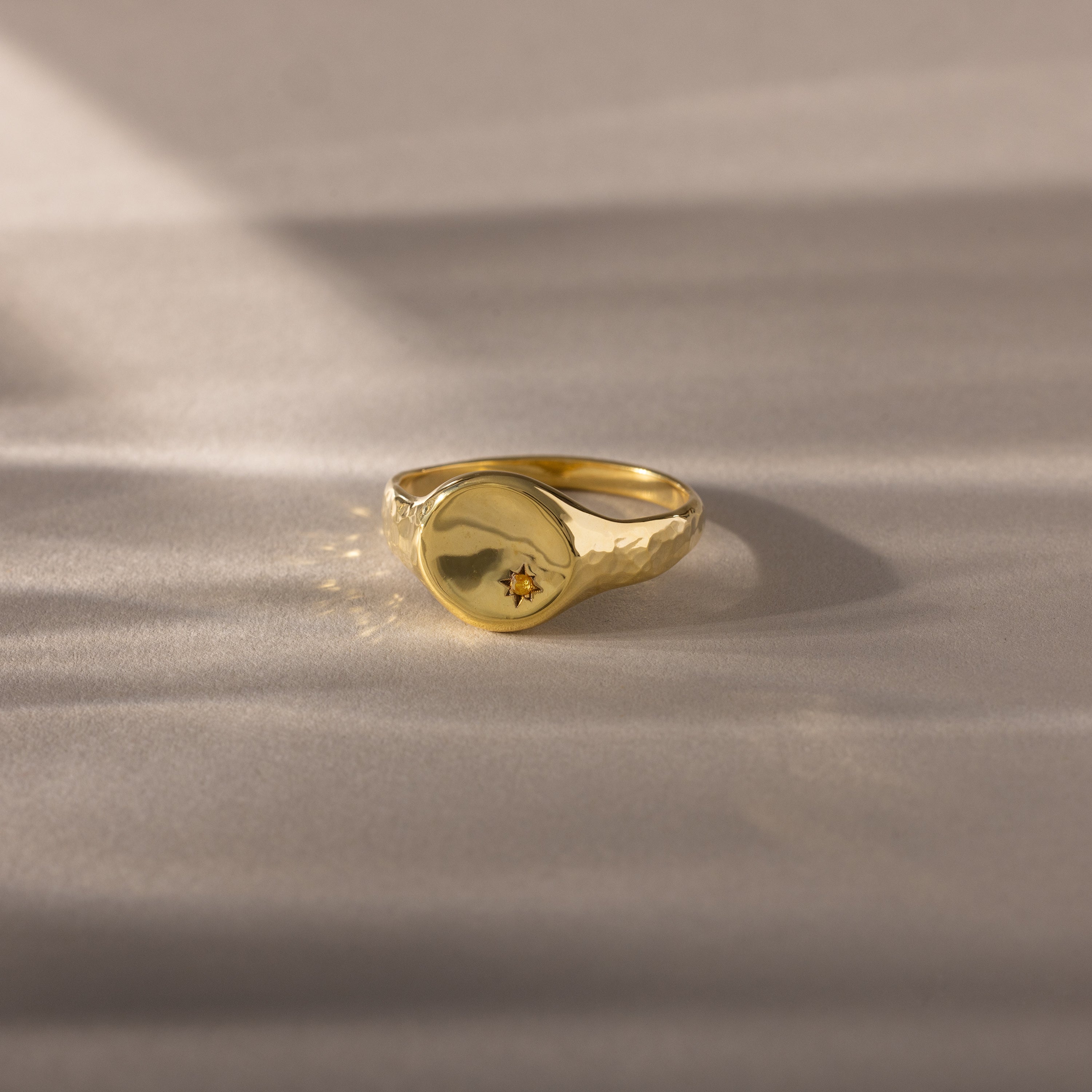 North Star Birthstone Signet Ring