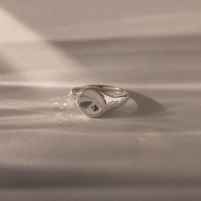 North Star Birthstone Signet Ring