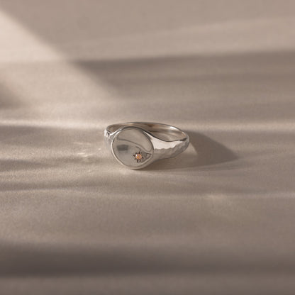 North Star Birthstone Signet Ring