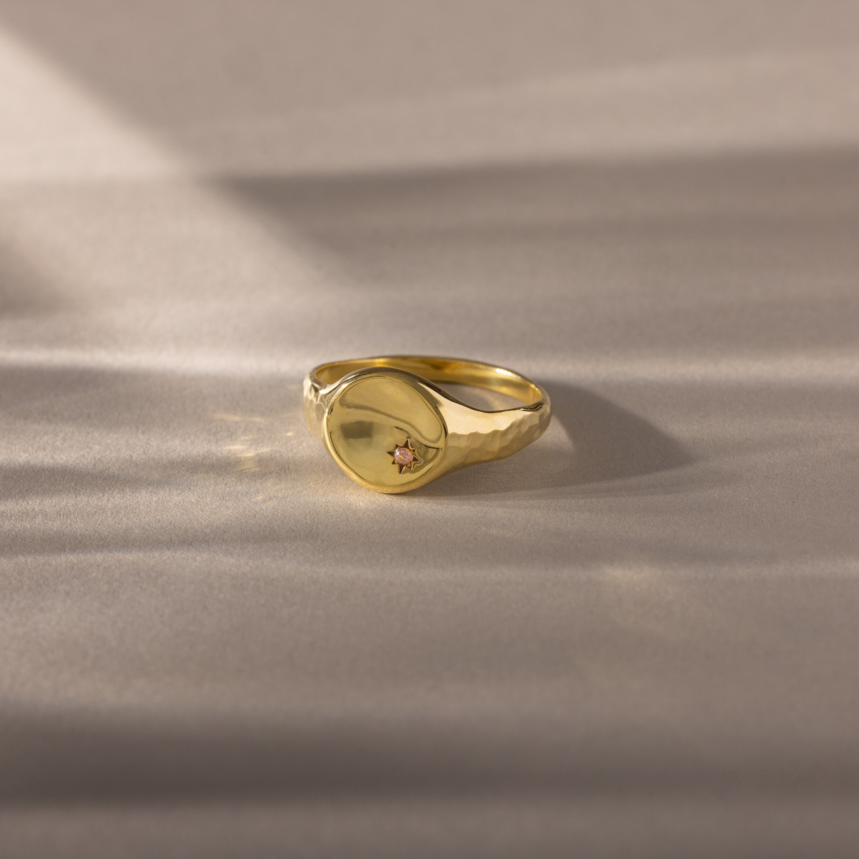 North Star Birthstone Signet Ring