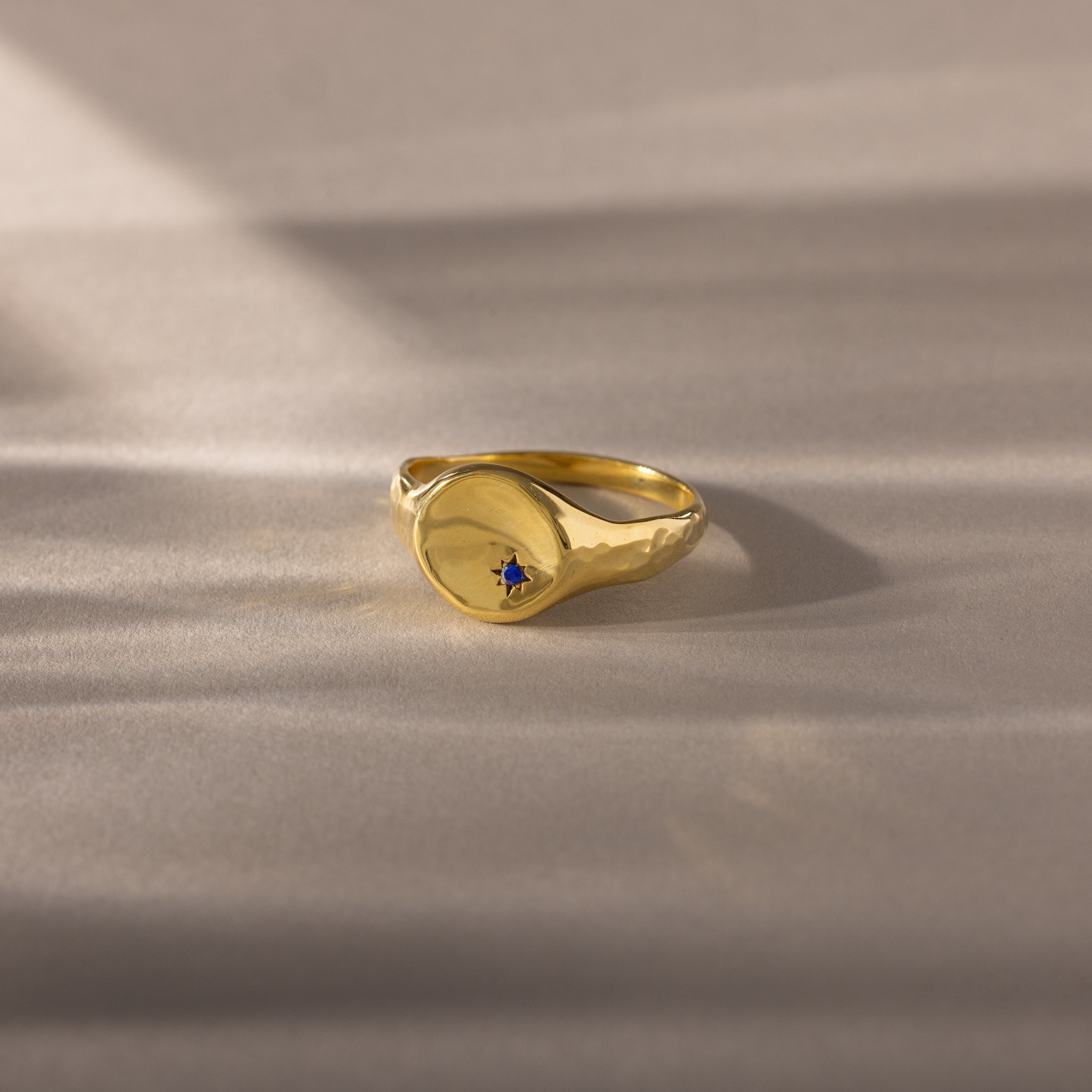North Star Birthstone Signet Ring