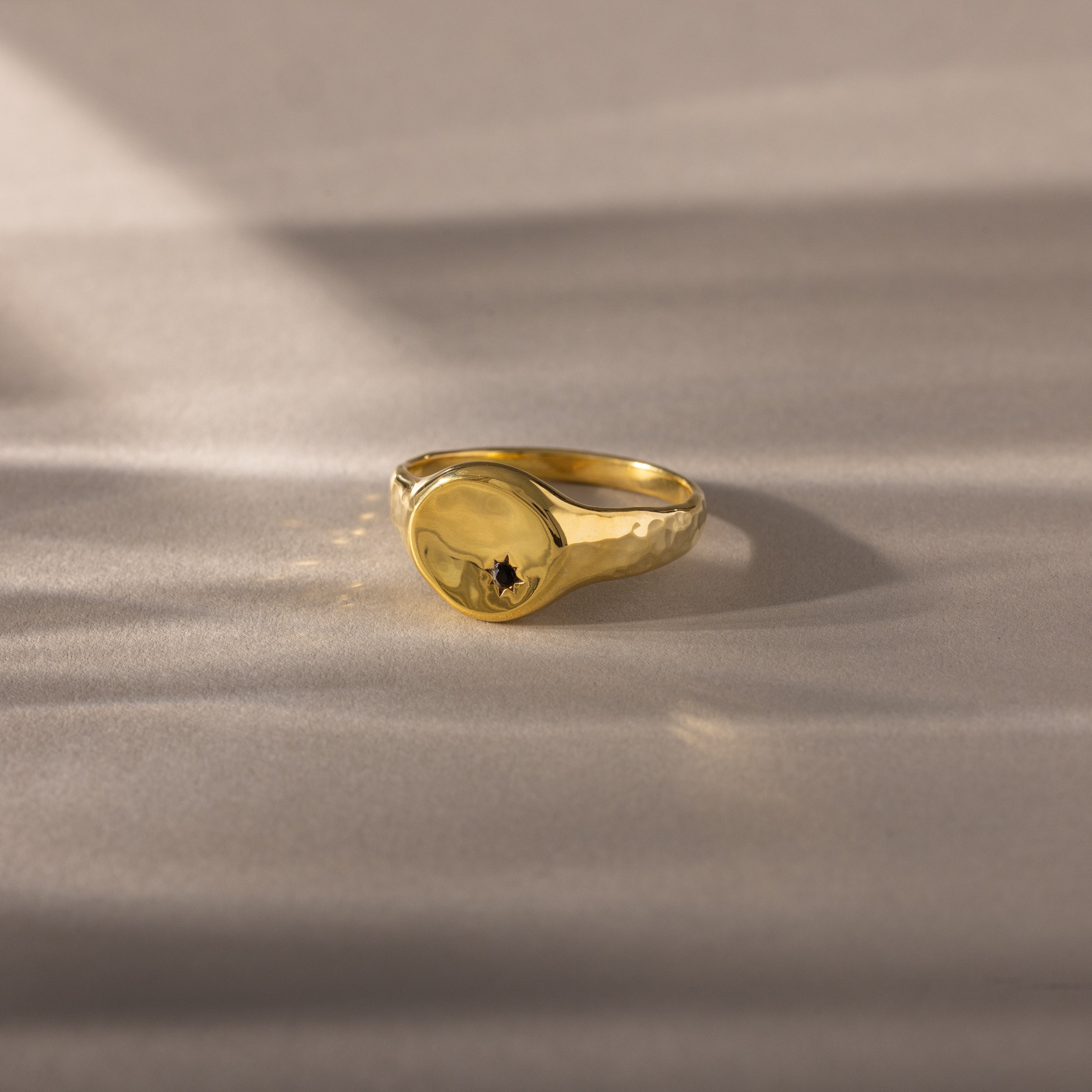 North Star Birthstone Signet Ring