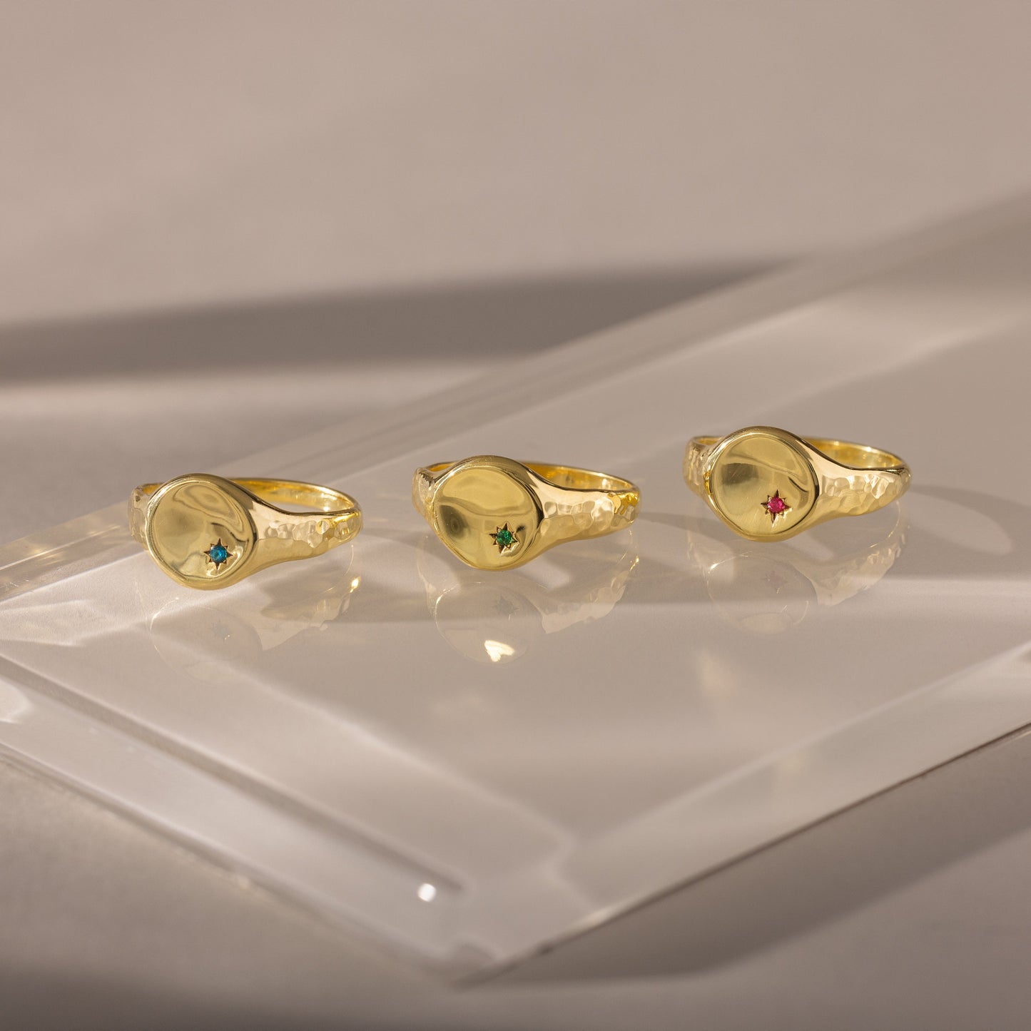 North Star Birthstone Signet Ring