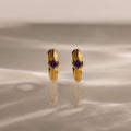 Ribbed Birthstone Huggies