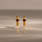 Ribbed Birthstone Huggies