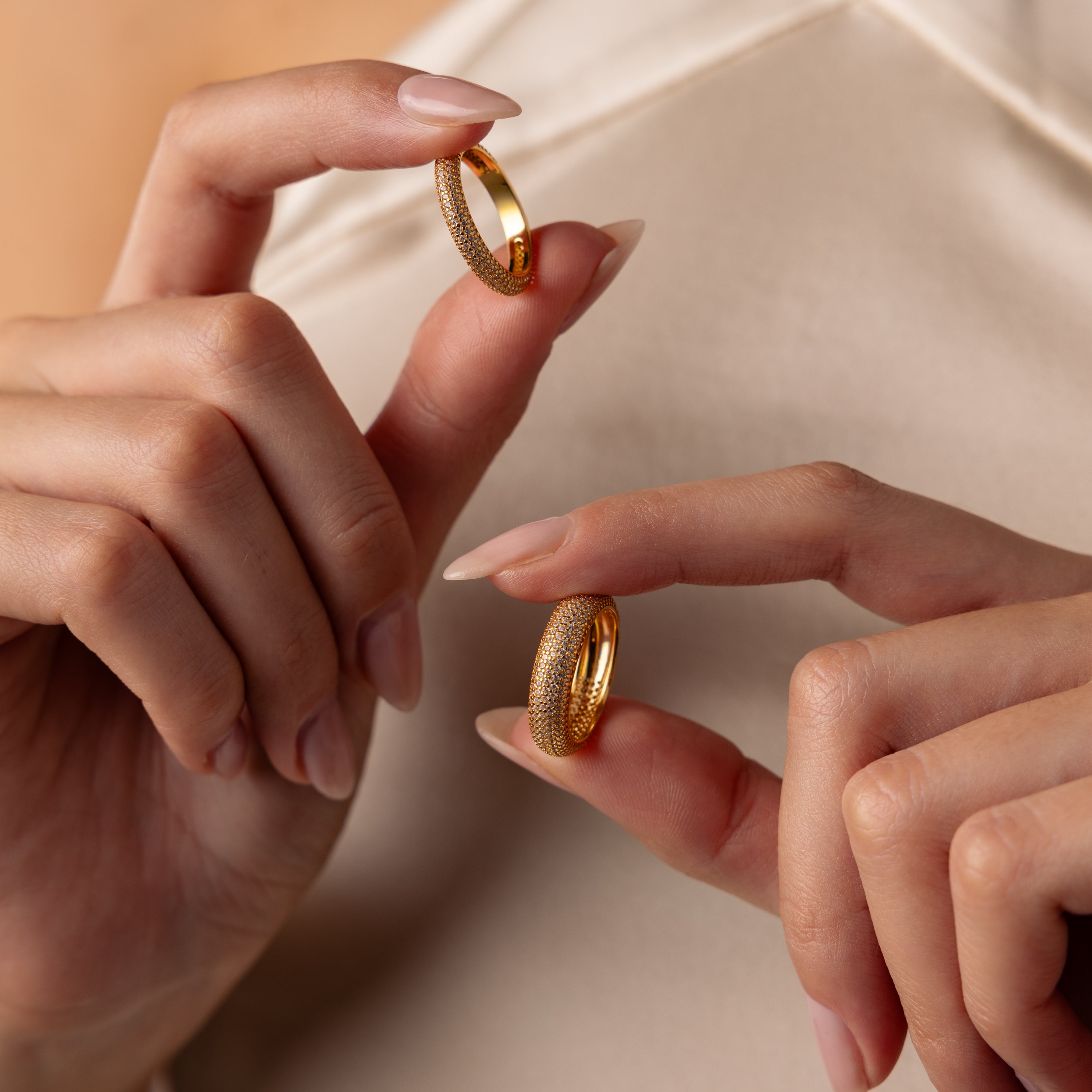 Pave Stacking Rings