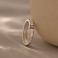 Ribbed Birthstone Band