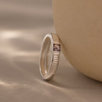 Ribbed Birthstone Band